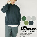 ロサンゼルス アパレル スウェット LOS ANGELES APPAREL 14OZ.HEAVY FLEECE PULLOVER CREW HF07GD ロスアパ 肉厚スウェット トレーナー エルエーアパレル オーバーサイズ ビッグシルエット 大きいサイズ 裏地 頑丈 作業着 メンズ 男性 MADE IN USA