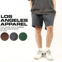 楽天Ne.S.Tロサンゼルス アパレル スウェットショートパンツ LOS ANGELES APPAREL 14OZ. HEAVY FLEECE GARMENT DYE MID-LENGTH SHORT HF-02GD 14オンス 短パン ショーツ ハーフパンツ ヘビーウエイト ロスアパ 肉厚 エルエーアパレル 頑丈 作業着 メンズ 男性 MADE IN USA