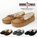 ミネトンカ モカシン シューズ MINNETONKA CALLY 2 Black Chocolate Cinnamon Gray 40558 40552 40553 40557 キャリー2 ブラック チョコレート シナモン グレー 本革 レザー ファー レディース シューズ 靴 エスニック ボヘミアン