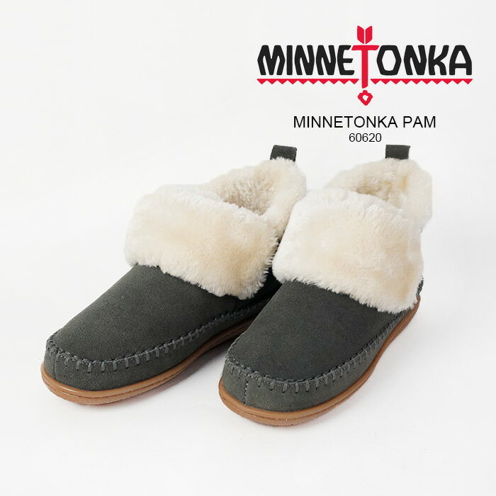 ミネトンカ ミネトンカ ショートブーツ MINNETONKA TUCSON2 Gray 40586 トゥーソン2 グレー 本革 レザー ショート丈 ファー レディース ブーツ シューズ 靴 エスニック ボヘミアン