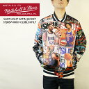 ミッチェル＆ネス ジャケット MITCHELL NESS SLAM LIGHT SATIN JACKET アレンアイバーソン カーメロアンソニー レイアレン シャキールオニール バスケ ライトウェイト サテンジャケットトラックジャケット 大きいサイズ 秋冬 メンズ 男性