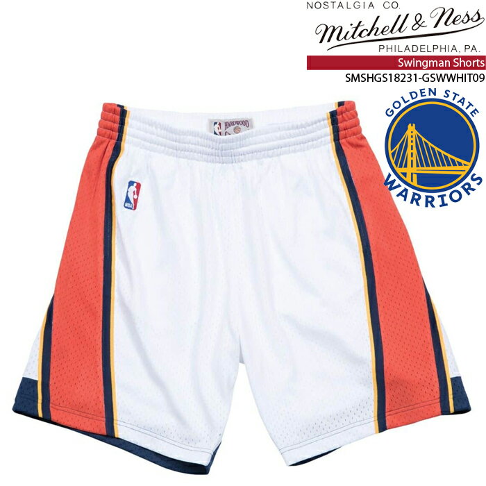 レビューでクーポン★ミッチェル&ネス ハーフパンツ MITCHELL & NESS Swingman Shorts Golden State Warriors Home 2009-10 White ゴールデンステイトウォリアーズ スウィングマン ショーツ バスパン ゲームパンツメンズ sale セール