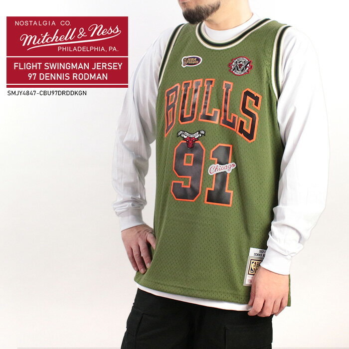 ミッチェル＆ネス ユニフォーム MITCHELL & NESS FLIGHT SWINGMAN JERSEY 97-98 DENNIS RODMAN CHICAGO BULLS SMJY4847-CBU97DRDDKGN デニスロッドマン シカゴ・ブルズ スウィングマン ジャー…