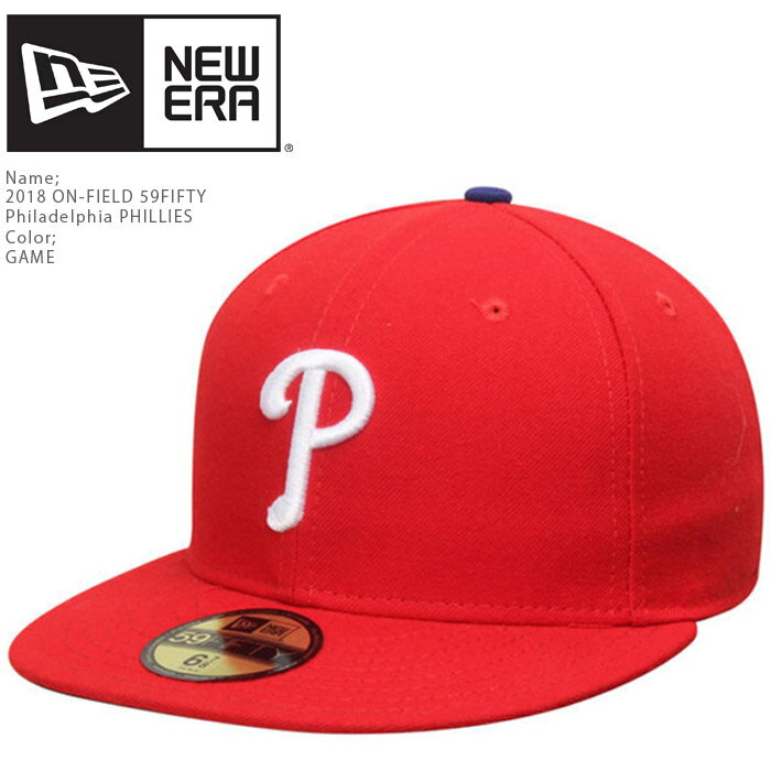 ニューエラ 帽子 キャップ NEWERA ON-FIELD 59FIFTY Philadelphia PHILLIES GAME Red オーセンティック フィラデルフィアフィラリアーズ MLB メジャーリーグ ベースボール 野球