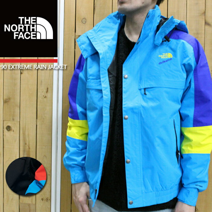 ノースフェイス レインジャケット 防水ジャケット THE NORTH FACE 90 EXTREME RAIN JACKET NF0A4AGR ジャケット 登山用シェル マウンテンパーカー トップス パーカー アウトドア キャンプ 雨具 レインウェア 釣り▲[ブルー][ブラック][ZRC]