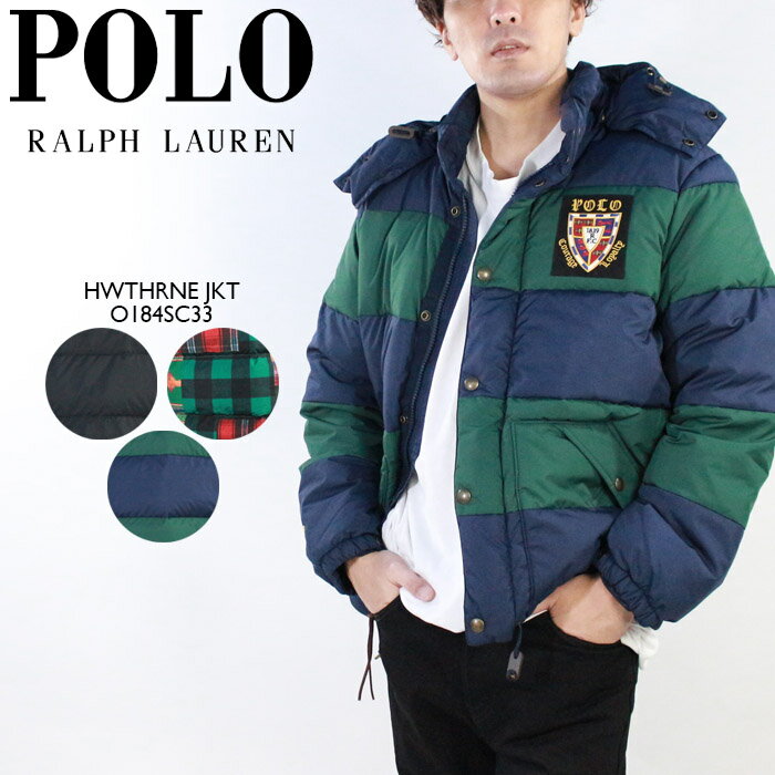 ラルフローレン ポロ ラルフローレン ダウンジャケット POLO RALPH LAUREN HWTHRNE JKT O184SC33 Polo Black College Green Aviater パッチワーク スキー 92年 ダウン チェック 総柄 秋冬 メンズ 男性