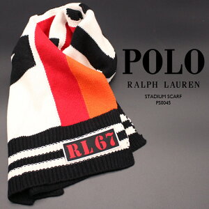 ポロ ラルフローレン マフラー スカーフ POLO RALPH LAUREN STADIUM SCARF PS0045 Black Red Cream ロゴ 総柄 秋冬 メンズ レディース ユニセックス 男性 女性【ラッピングOK/プレゼントに!!】