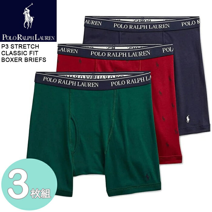 ポロ ラルフローレン ボクサータイプ 3枚セット POLO RALPH LAUREN 6/20 P3 STRETCH CLASSIC FIT TRUNKS RCBBP3 Navy Red Green メンズ 男性 3枚 ボクサーブリーフ ボクサーパンツのサムネイル