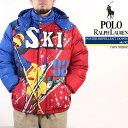 ポロ ラルフローレン ダウンジャケット POLO RALPH LAUREN WATER REPELLENT DOWN ski 92 710717022002 Blue Red スキー 92年 プリント ダウンフーディー 秋冬 メンズ 男性