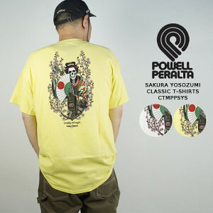 レビューでクーポン★パウエル ペラルタ 半袖 Tシャツ POWELL PERALTA SAKURA YOSOZUMI CLASSIC T-SHIRTS CTMPPSYS Comsilk White 四十住さくら オリンピック 金メダル 半袖T 桜 スカル 刀 オールドスクール バックプリント ロゴ SB スケートボード メンズ レディース
