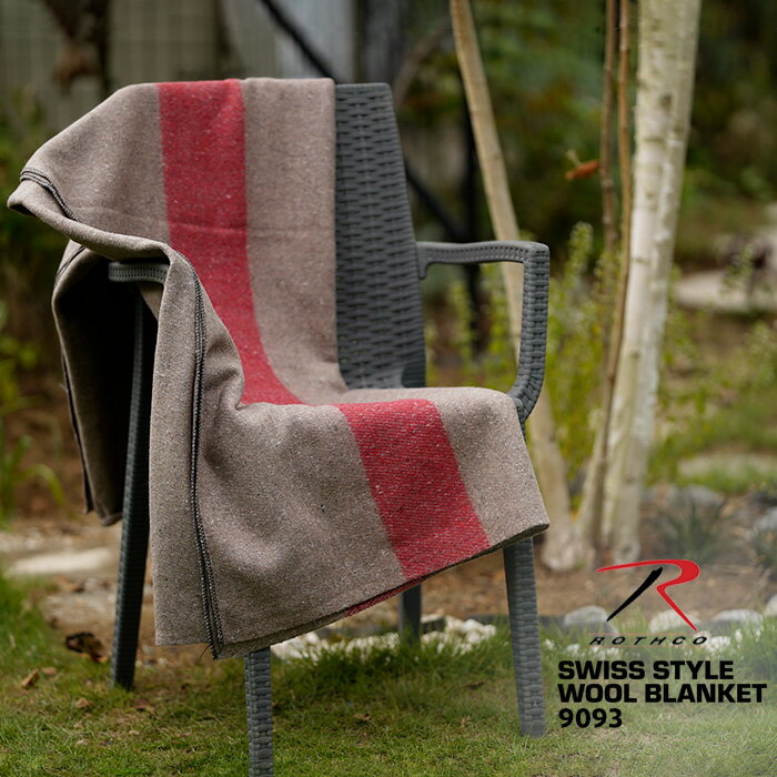 ロスコ ブランケット ロスコ ブランケット ROTHCO SWISS STYLE WOOL BLANKET 10238 Tan Red Stripe ラグ 毛布 防寒 テント タープ ミリタリー アウトドア キャンプ ソロキャン ツーリング 車中泊