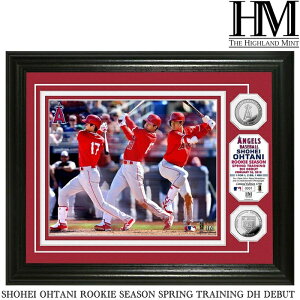 1500個限定　ザ・ハイランドミント 大谷翔平 ロサンゼルス・エンゼルス フォトフレーム THE Highland Mint MLB SHOHEI OHTANI OHTANI ROOKIE SEASON SPRING TRAINING DH DEBUT PHOTO12001K 写真 記念コイン 額装 野球 記念 グッズ メジャーリーグ