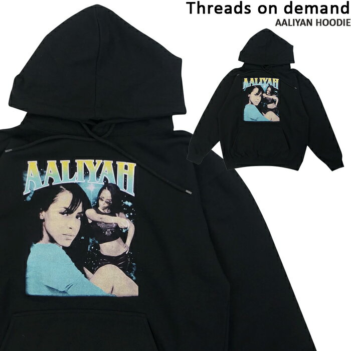 スレッド オン デマンド プルオーバー パーカー THREADS ON DEMAND AALIYAH HOODIE Black アリーヤ グラフィック プリント フーディー R&B HIPHOP メンズ 男性