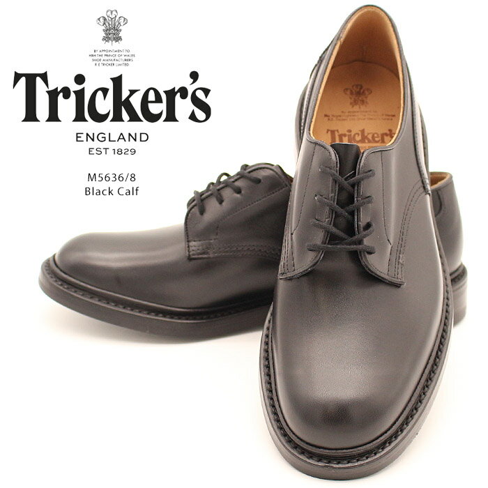 トリッカーズ ウッドストック 革靴 trickers WOODSTOCK DAINITE SOLE M5636/8 Black Calf ダイナイトソール 短靴 ラウンドトゥ ウイングチップ コンフォートシューズ タウンシューズ カジュアル フォーマル 靴 メンズ 男性