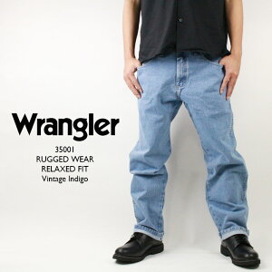 ラングラー ジーンズ デニム Wrangler jeans 35001 RUGGED WEAR RELAXED FIT Vintage Indigo ヴィンテージ インディゴ メンズ ブルーデニム リラックスフィット ストレート ルーズフィット Gパン バギー　baggy