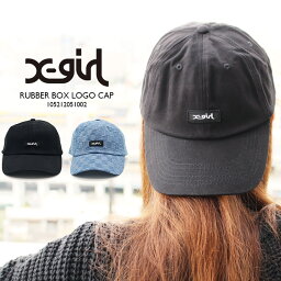 エックスガール 帽子 レディース エックスガール 帽子 キャップ X-girl RUBBER BOX LOGO CAP 105212051002 Black Indigo ストラップバック ラバーボックスロゴ ローキャップ 黒 インディゴ レディース ウーマンズ 女性