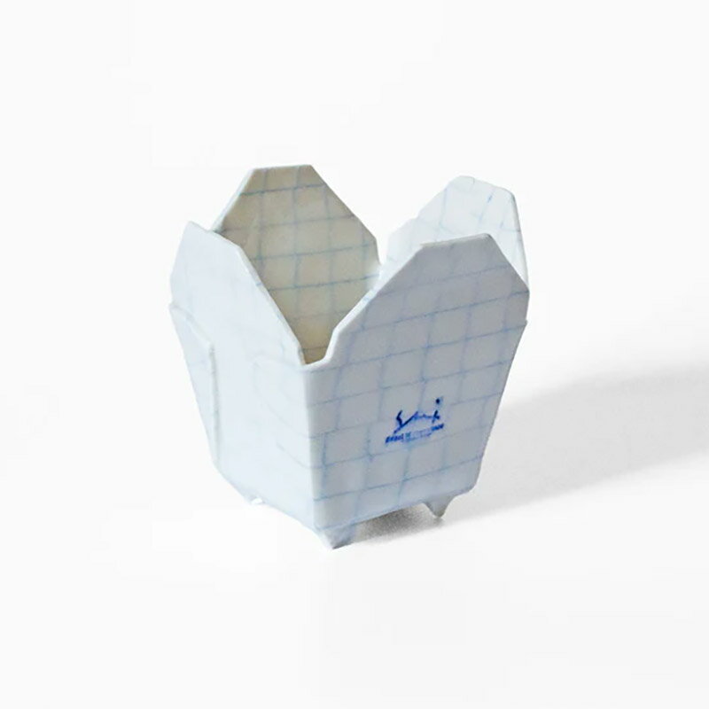 Saori M Stoneware 練込 テイクアウト容器型 植木鉢 小物入れ H5 磁器 日本 アメリカ おしゃれ かわいい