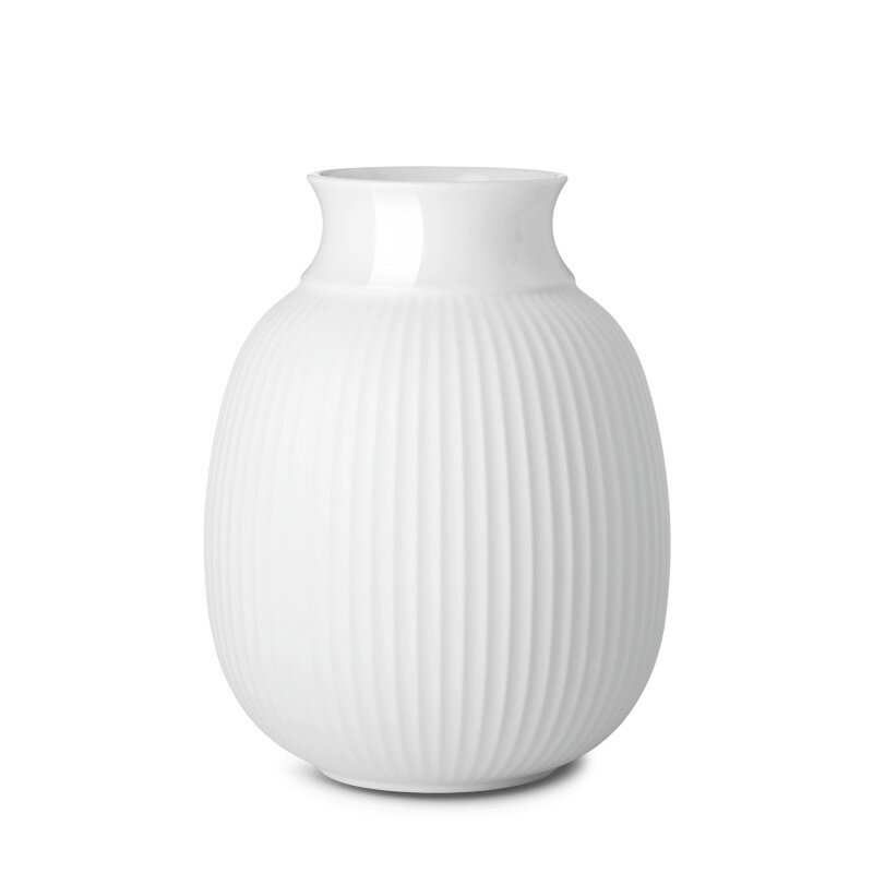 Lyngby Porcelain フラワーベース 17.5cm ホワイト Curve Vase リュンビューポーセリン 北欧 デンマーク