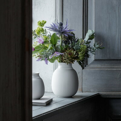 Lyngby Porcelain フラワーベース 17.5cm ホワイト Curve Vase リュンビューポーセリン　北欧 デンマーク