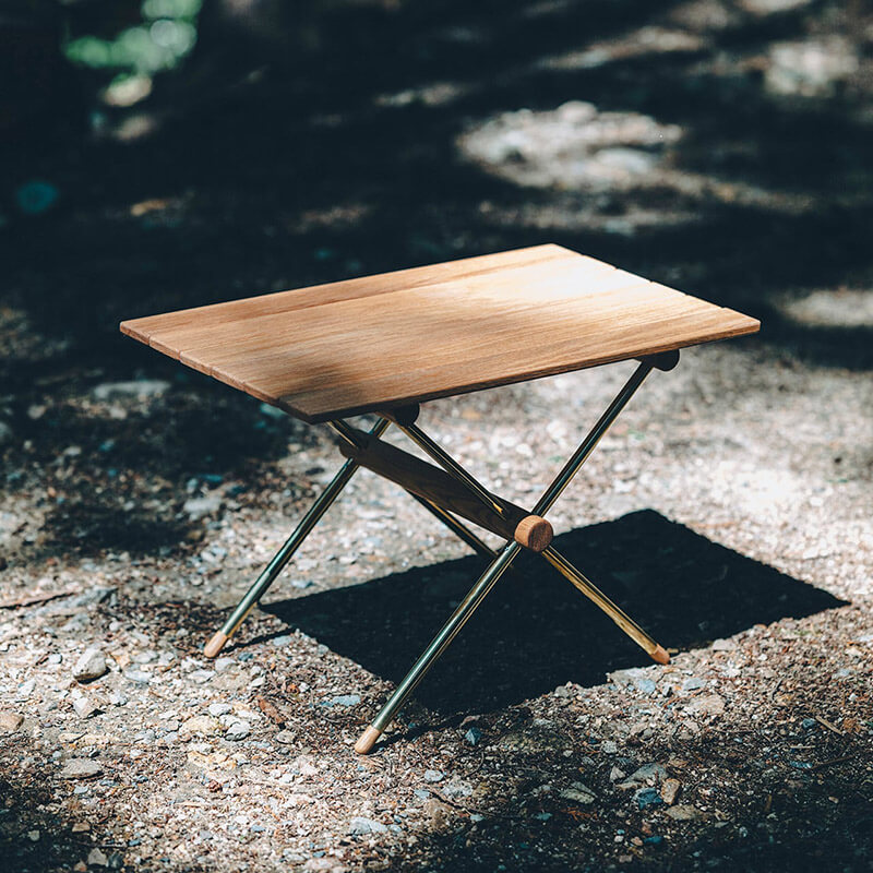 Rakuten - PLAY. オーク ロール テーブル 選べる脚部 ブラス / アルミ 組立を楽しむ 屋内屋外両用 Oak Roll Table 日本製 インテリア 机 アウトドア 組立式 デザイン おしゃれ nest 【受注生産・メーカー直送・送料無料】