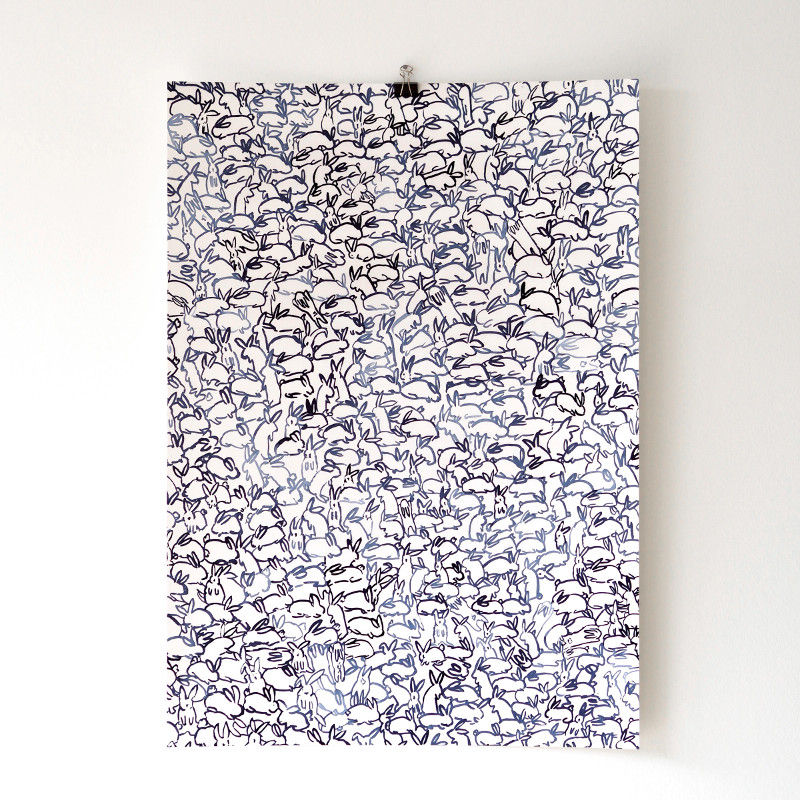 Silke Bonde 「Rabbit/うさぎ」 50x70 アートポスター 北欧 デンマーク Silke Bonde 「Rabbit/うさぎ」 50x70 アートポスター 北欧 デンマーク