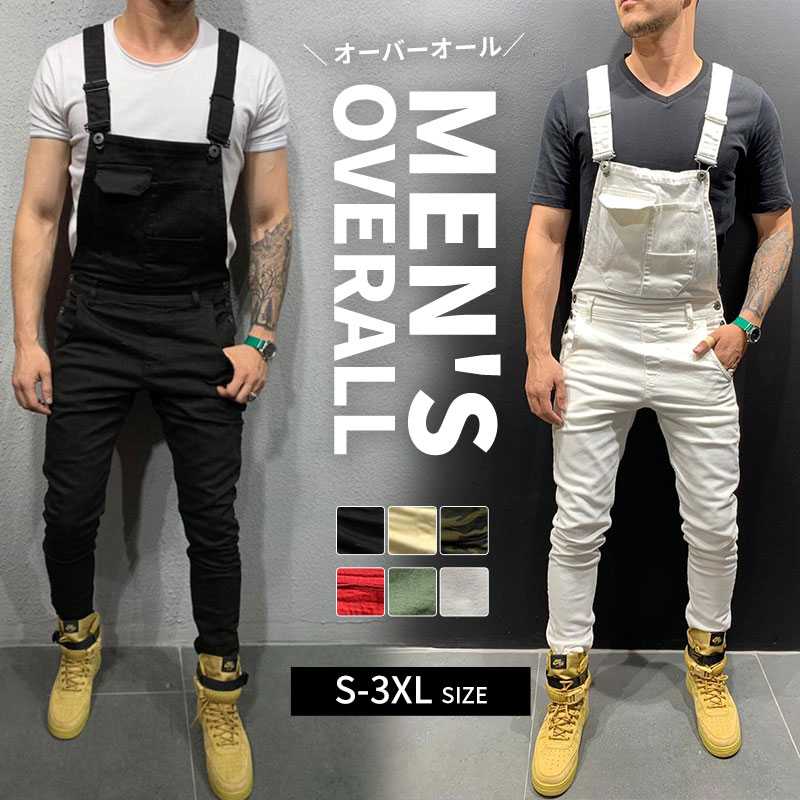 【送料無料】サロペット オーバーオール ストリート ファッション アンクル丈 ゆったり ロングパンツ メンズ ジーンズ デニム サロペット