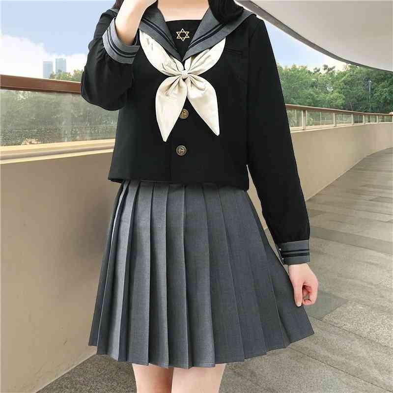 【送料無料】入学式 ギャル服 プリーツスカート 半袖/長袖 学生服 大きいサイズ JK制服 仮装 コスプレ衣装 セーラー服 学院風 大きいサイズ