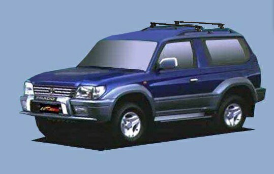 ☆TUFREQシステムキャリア ランクルプラド RZJ90W/RZJ95W 3ドア/ルーフレール付車用 ベースキット1台分