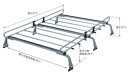 ◆ROCKYルーフキャリアZMシリーズ ダイナ・トヨエース(2tトラックディーゼル車) BU・XZU系 標準Wキャブハイルーフ ZM-321M