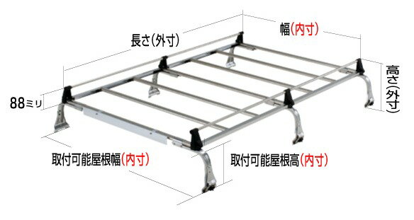 ◆ROCKYルーフキャリアSEシリーズ ブラボー U10・40系 ハイルーフ SE-400H