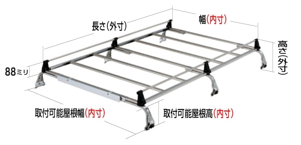 ◆ROCKYルーフキャリアSEシリーズ バモスホビオ HJ1/HJ2 全車 SE-400VH