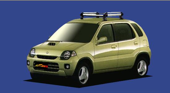 ★TUFREQ ルーフキャリア Kei HN11S ルーフレール無車用/Hシリーズ 長さ：ショート HE22B1+