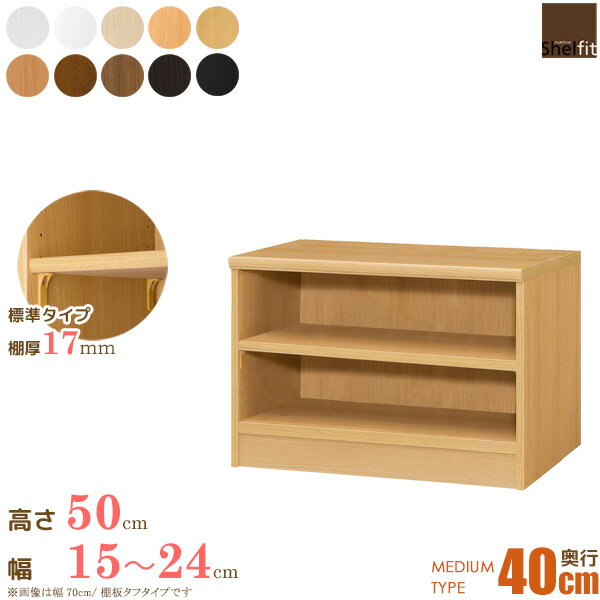 【7/1はポイント10倍!!】 日本製 エースラック オーダーメイド (棚板 標準タイプ／奥行40cm ミディアムディープタイプ／幅15〜24cmオーダー／高さ49cm) オーダー ラック 本棚 書棚 オープンラック フリーラック コミック 収納 木製 大洋 netc5