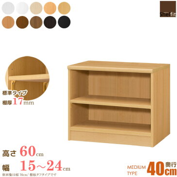 日本製 送料無料 エースラック オーダーメイド (棚板 標準タイプ/奥行40cm ミディアムディープタイプ/幅15〜24cmオーダー/高さ60cm)オーダー ラック 本棚 書棚 オープンラック フリーラック 多目的ラック コミック 収納 木製 大洋 netc5