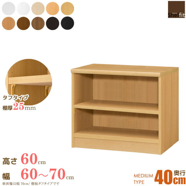 [P10倍] 日本製 エースラック オーダーメイド (棚板 タフタイプ／奥行40cm ミディアムディープタイプ／幅60～70cmオーダー／高さ60cm) オーダー ラック 本棚 書棚 オープンラック フリーラック コミック 収納 木製 大洋 netc5