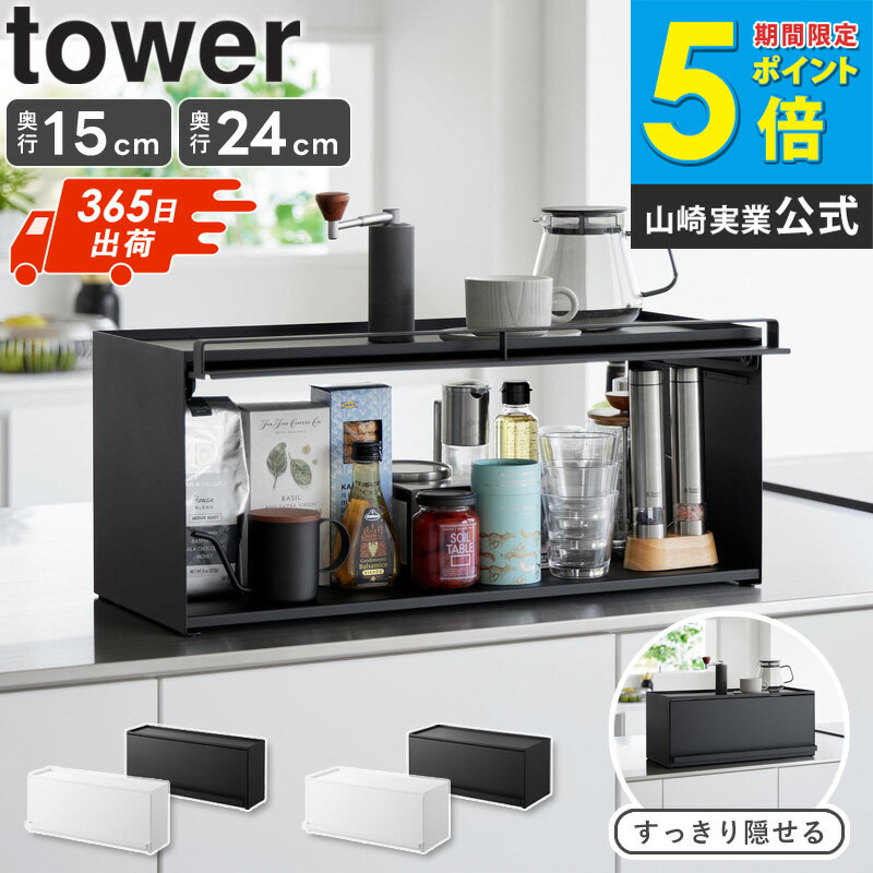 前が開くキッチンカウンター上収納