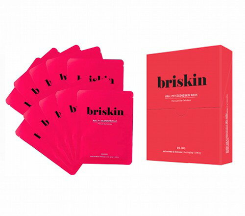 ブリスキン briskinリアルフィット セカンドスキン マスク 28gx10枚アンチリンクル ハリ肌サポート(レッド) [マスクパック]※外箱入りのサムネイル