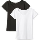 夏美人 ベーシックTシャツ 2色セット Vネック 無地 / 半袖 / 黒 / 白 / M Lサイズ /胸元に十字ネックレス プレゼント ネットのOKAMURA