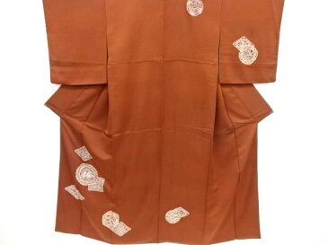 絵皿に草花葡萄模様刺繍訪問着【リサイクル】【中古】