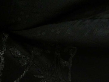 黒羽織 窓に古典草花文【大正ロマン】【中古】