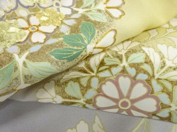 本金 手描友禅 花模様刺繍暈し訪問着【リサイクル】【中古】