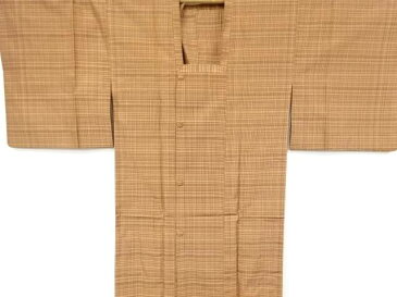 小格子模様織出し雨コート【リサイクル】【中古】