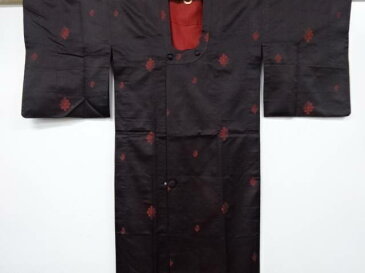 菱華紋模様織出し雨コート【大正ロマン】【中古】