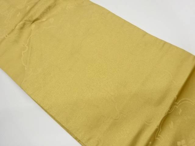 雪輪に秋草・花々模様織出し名古屋帯【リサイクル】【中古】【着】(prc)