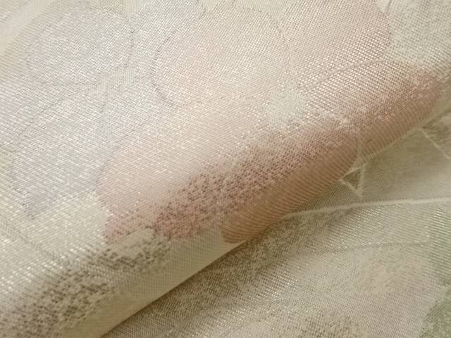 草花模様織出し名古屋帯【リサイクル】【中古】【着】(prc)