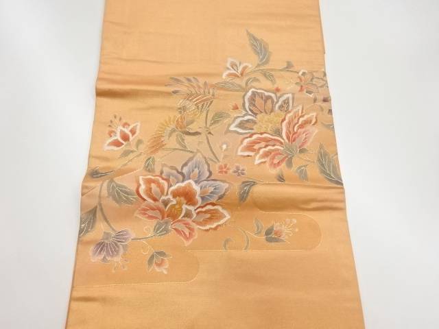 手描き花唐草に鳳凰模様名古屋帯【リサイクル】【中古】【着】(prc)