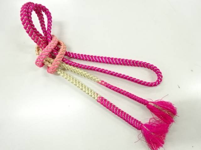 正絹　手組み帯締め【リサイクル】【中古】【着】(prc)