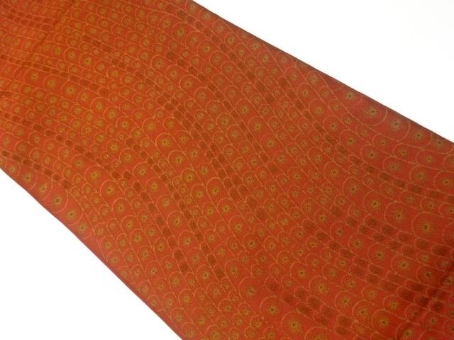 変わりよろけ縞に抽象模様織出し洒落袋帯【リサイクル】【中古】【着】(prc)