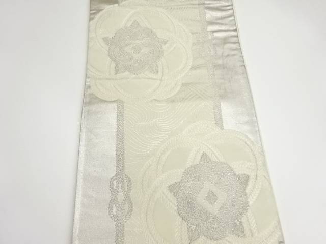 縞に変わり華紋・波模様織出し袋帯【リサイクル】【中古】【着】(prc)