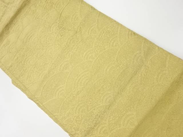 綴れ青海波に草花模様織出し名古屋帯【リサイクル】【中古】【着】(prc)